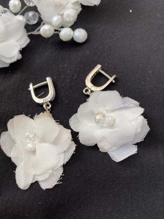 Набор серьги+заколка для волос для невесты (фотосесии)