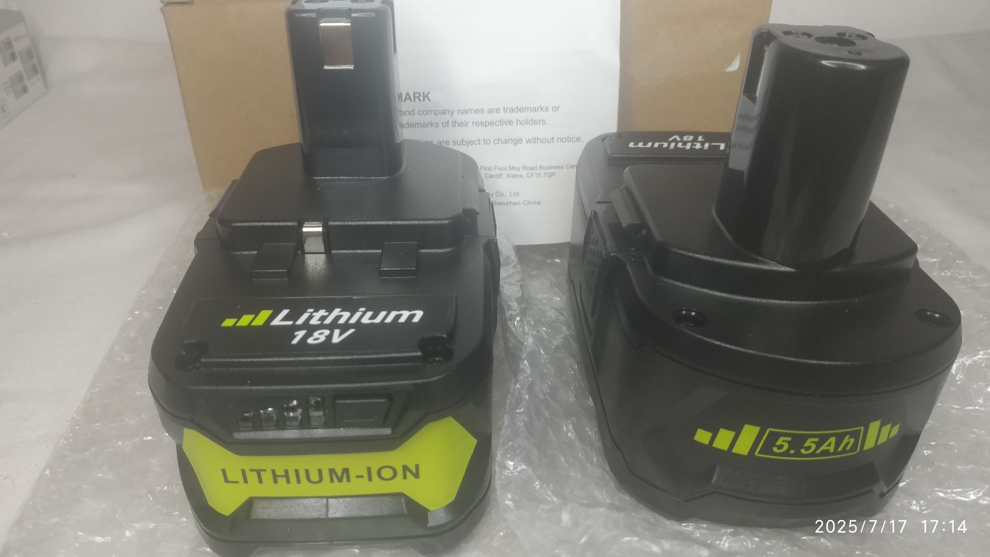 2X 18 В 5,5 Ач P108 сменный аккумулятор для Ryobi One+, совместимый с