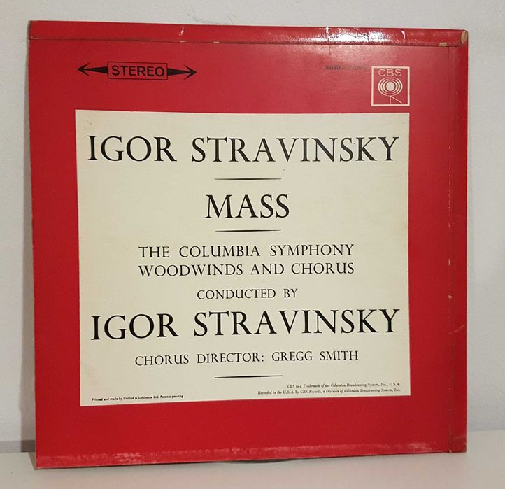 Winyl IGOR Stravinsky Mass The Flood Biblical Allegory Igor Strawiński