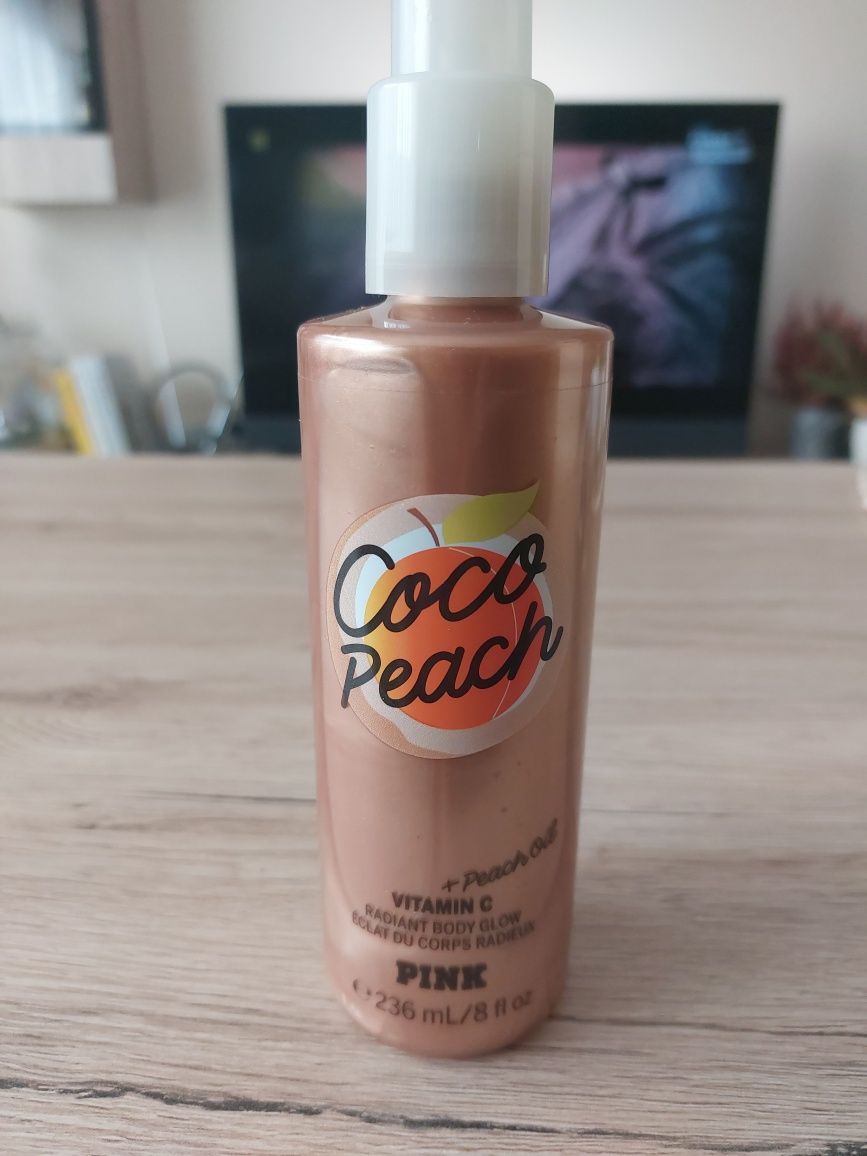 Balsam rozświetlający do ciała z brokatem Victorias Secret Coco Peach