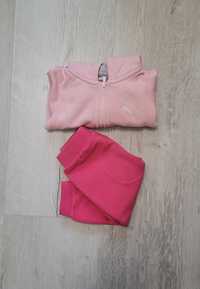 Różowy dres Puma set joggery rozmiar 68
