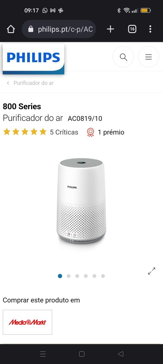 Purificador de ar Philips 800 series