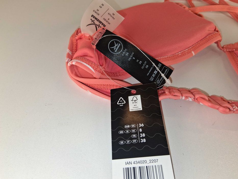 A209 Sansibar Góra Bikini Damska Pomarańczowa Wiązana Rozmiar 36