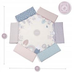Розвиваючий килимок Momi Pastel 3в1 для дитячого манежу