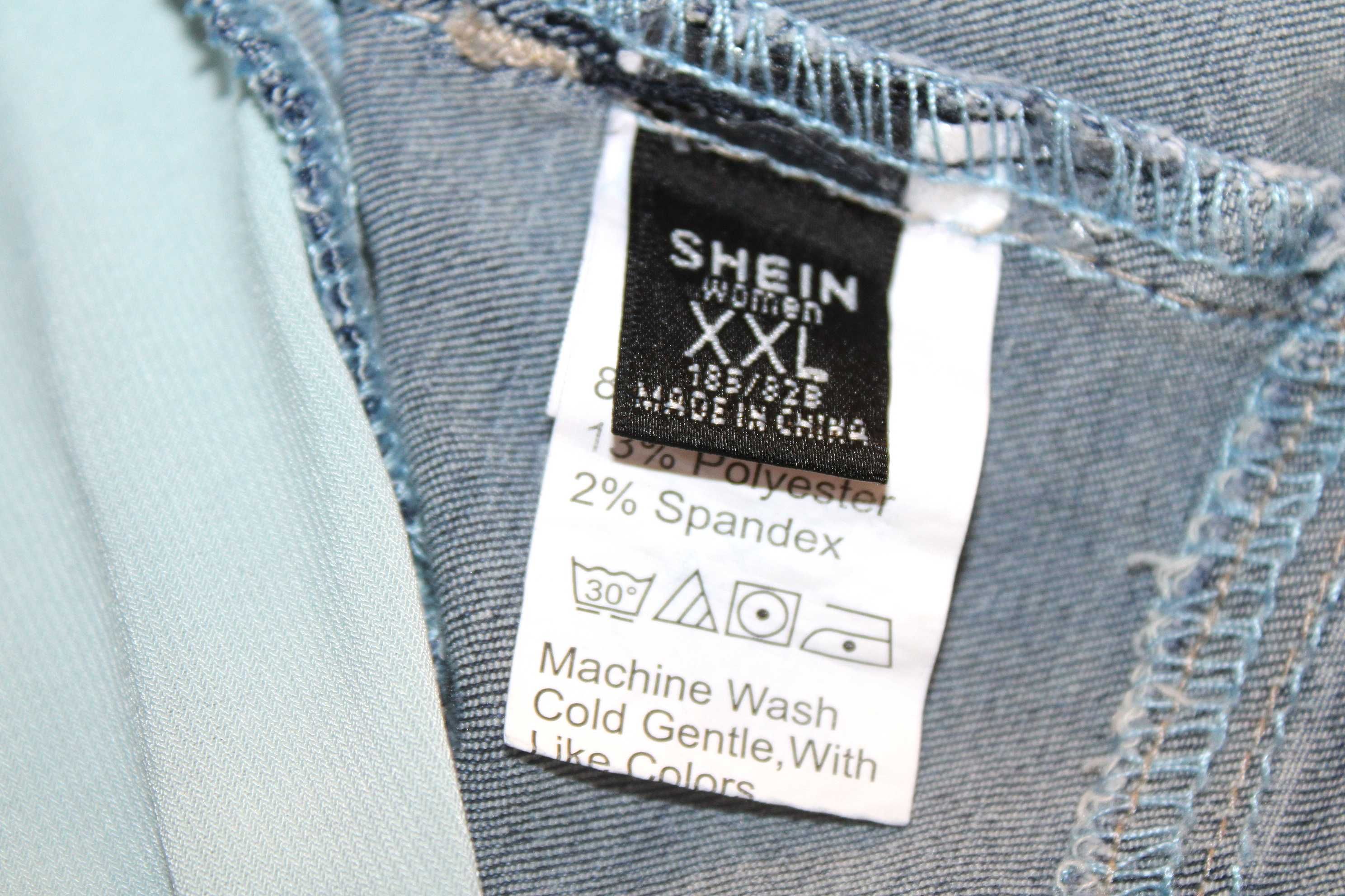 y4 SHEIN Wygodne Niebieskie Spodnie Ciążowe Jeans XXL 44