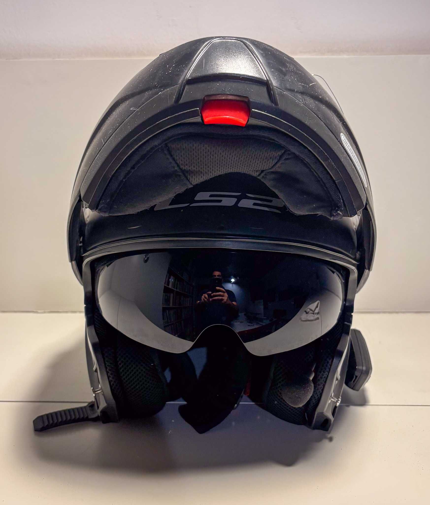 Capacete mota LS2 Strobe (tamanho L) com Cardo Spirit
