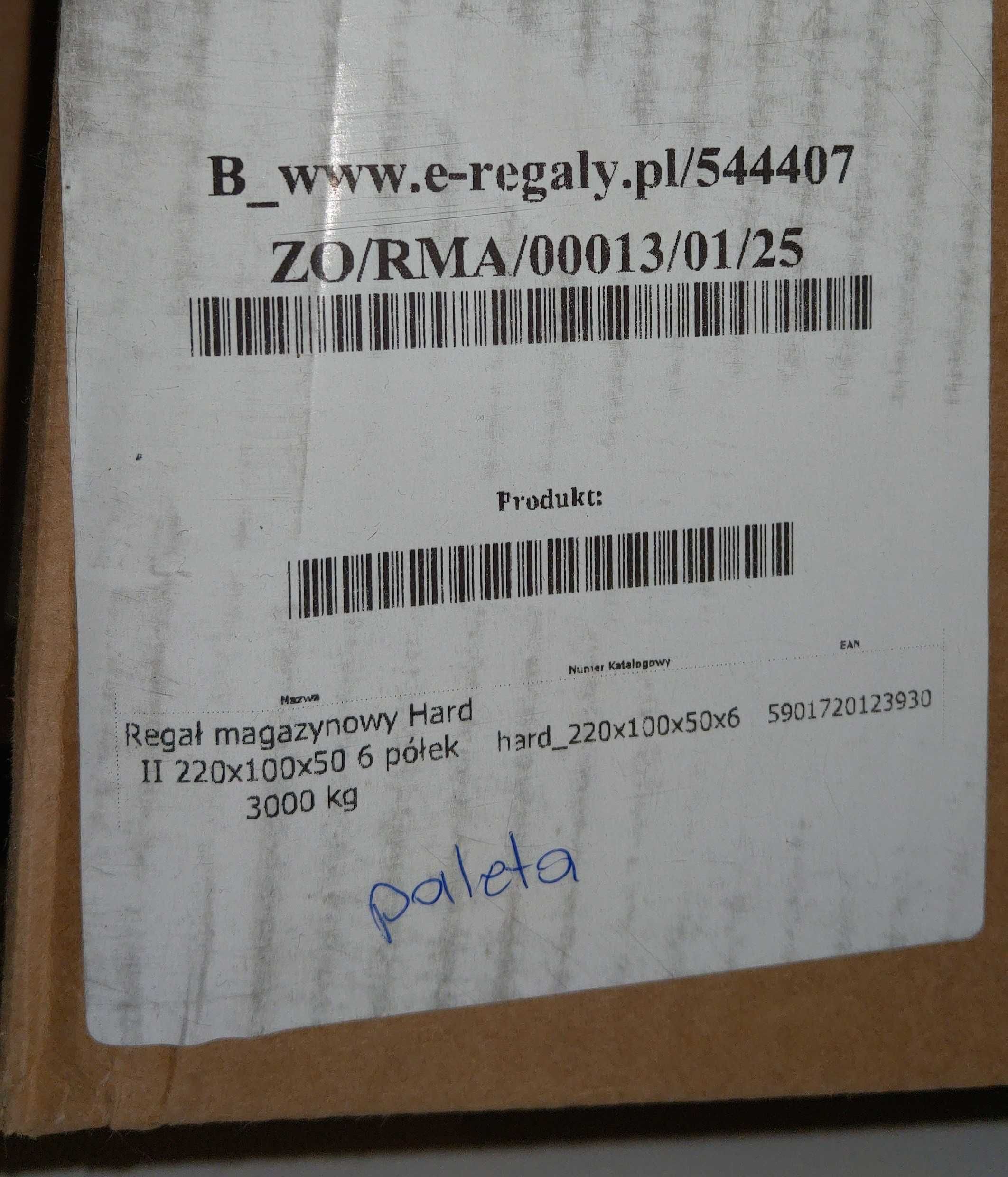 Regał HARD II 100x50x220 cm OCYNK Stan: NOWY! Solidny!