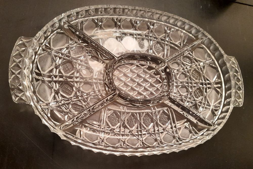 Kryształowy talerz/patera. PRL