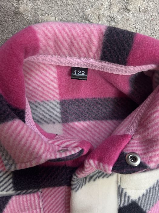 Рубашка тепла флісова, рубашка в клітинку для дівчинки