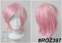 Krótka różowa peruka Yarichin Bitch Ayato Yuri Club wig różowy cosplay