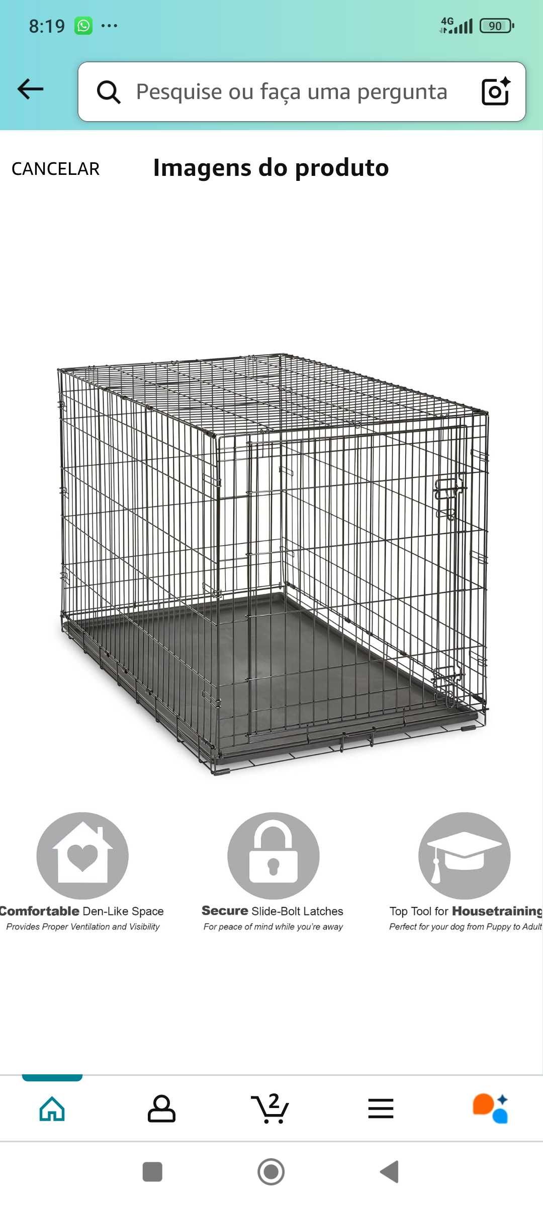 Gaiola para cães metal