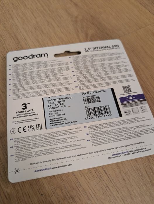 SSD GoodRam CX400 256GB