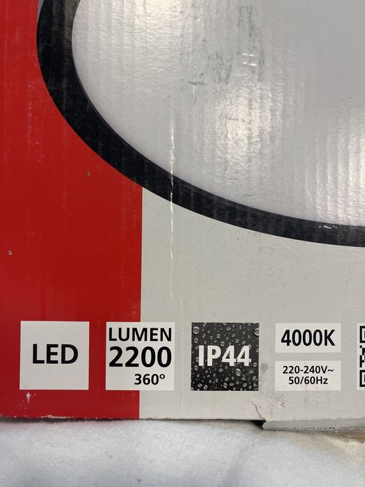 Nowy! Plafon lampa sufitowa, czarna ramka okrągła 29,3 cm ciepla 4000K