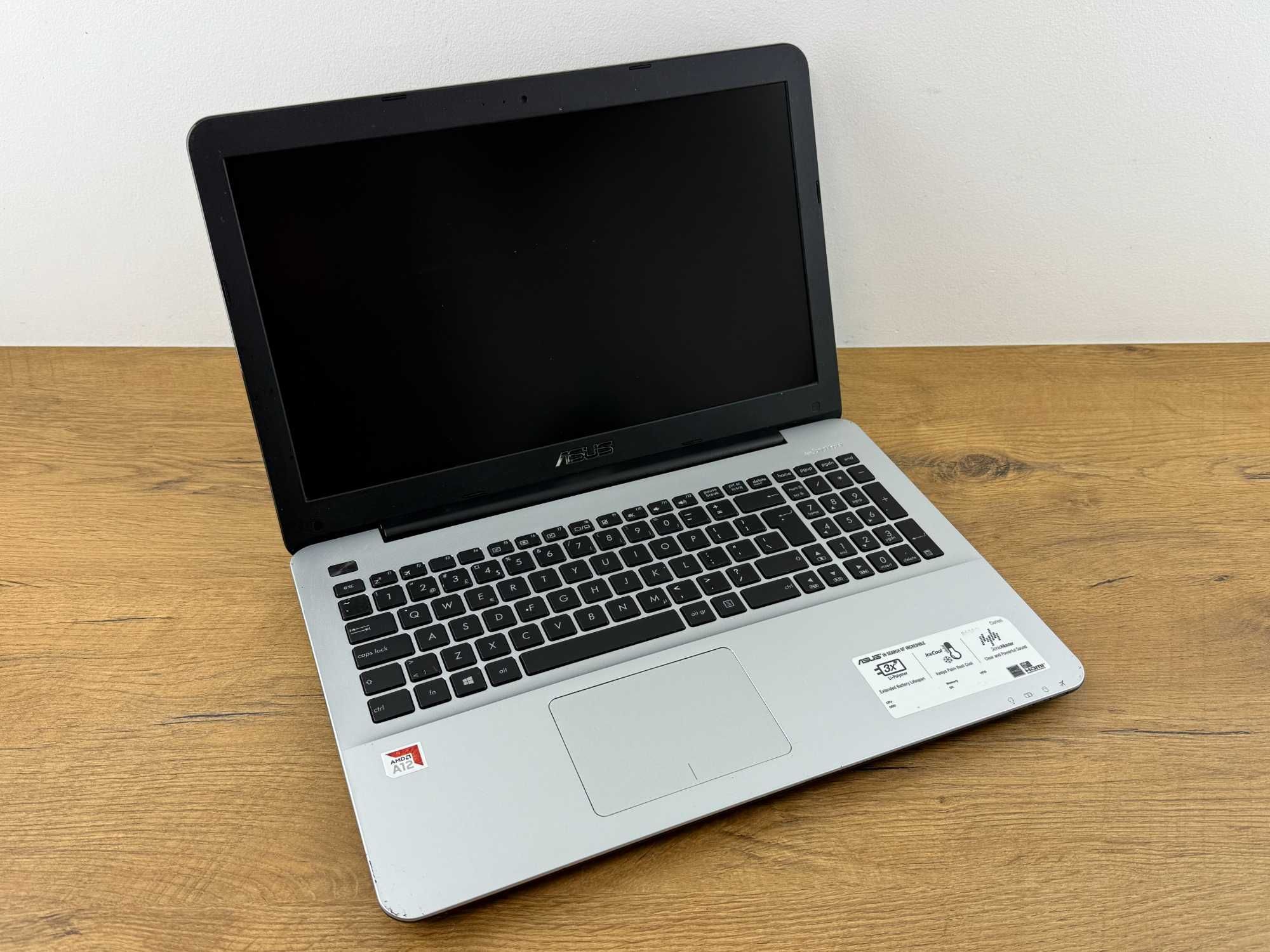 1331 Laptop ASUS 15 cali AMD A12. 3.40GHZ, 4 RDZENIE, SSD240GB 8GB RAM