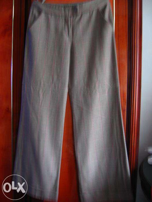 Брюки новые клешенные с подворотом манжетом тонкая клетка