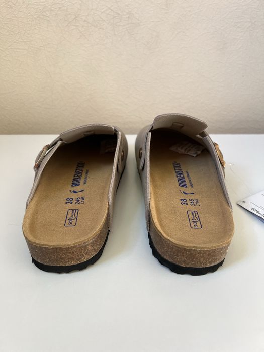 Birkenstock Boston сірі, розмір 38 (замшеві шльопанці)