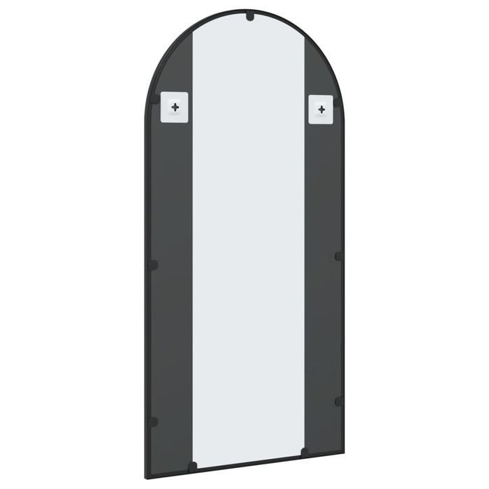 vidaXL Lustro ścienne, czarne, 50x100 cm, zakończone łukiem, żelazo