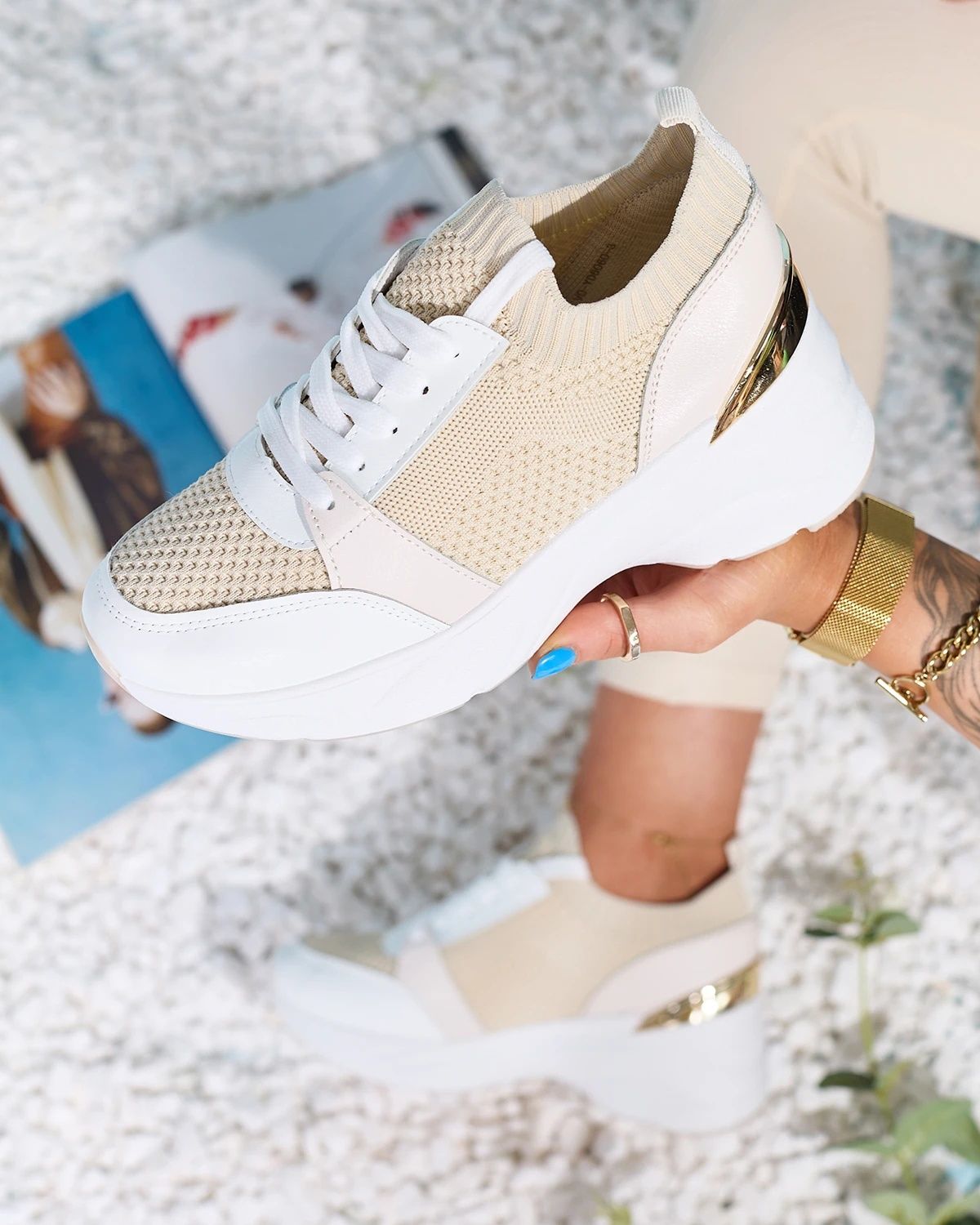 5 KOLORÓW 36 37 38 sneakersy 39 40 na grubej podeszwie tkaninowe mater