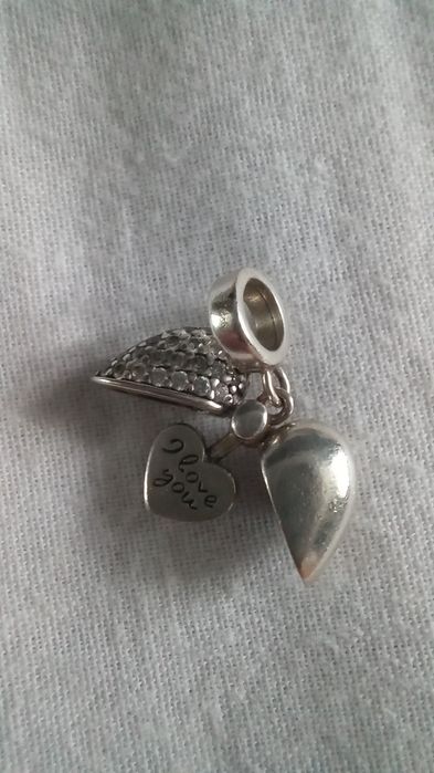 Charms s925 YES Otwierane serce z cyrkoniami Kolekcja Dots