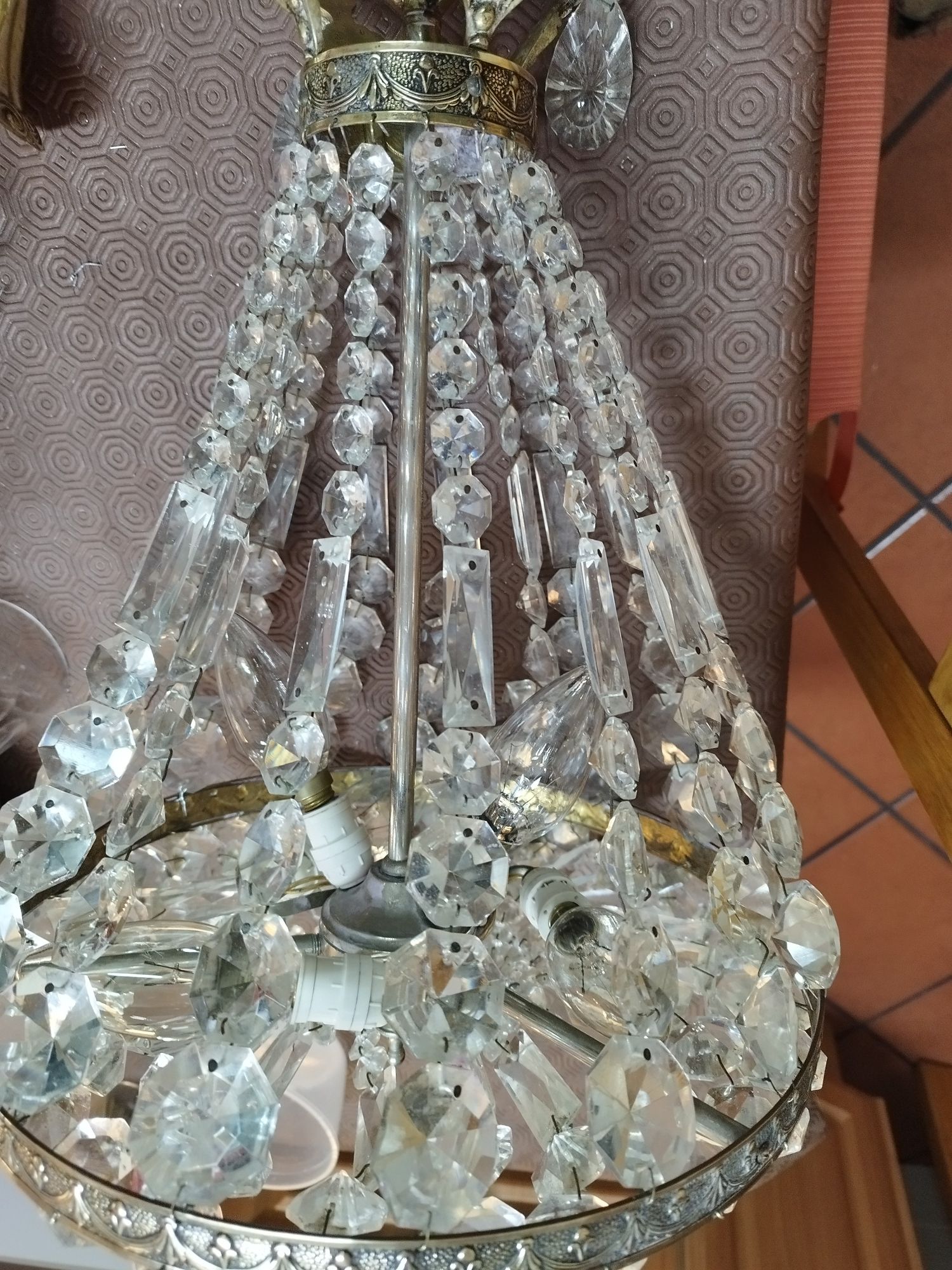 Conjunto de Candeeiros vintage de tecto e par de mesa de cabeceira