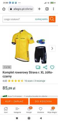 Stroj kolarski firmowy Strava. Nowy rozm XL tanio