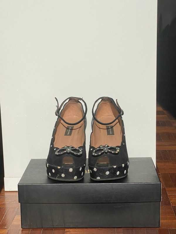 Sapatos de Salto com Laço e Bolinhas - Sonia Rykiel