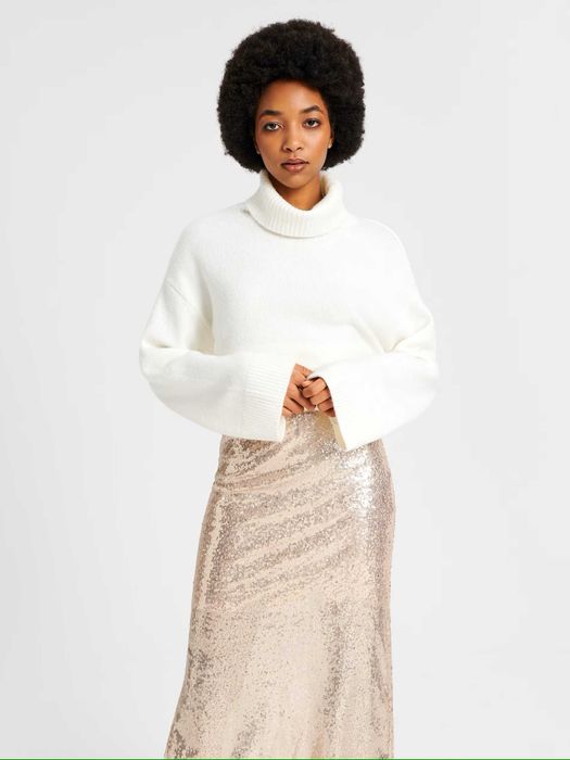 Złota cekinowa spódnica na gumie SINSAY 42/XL