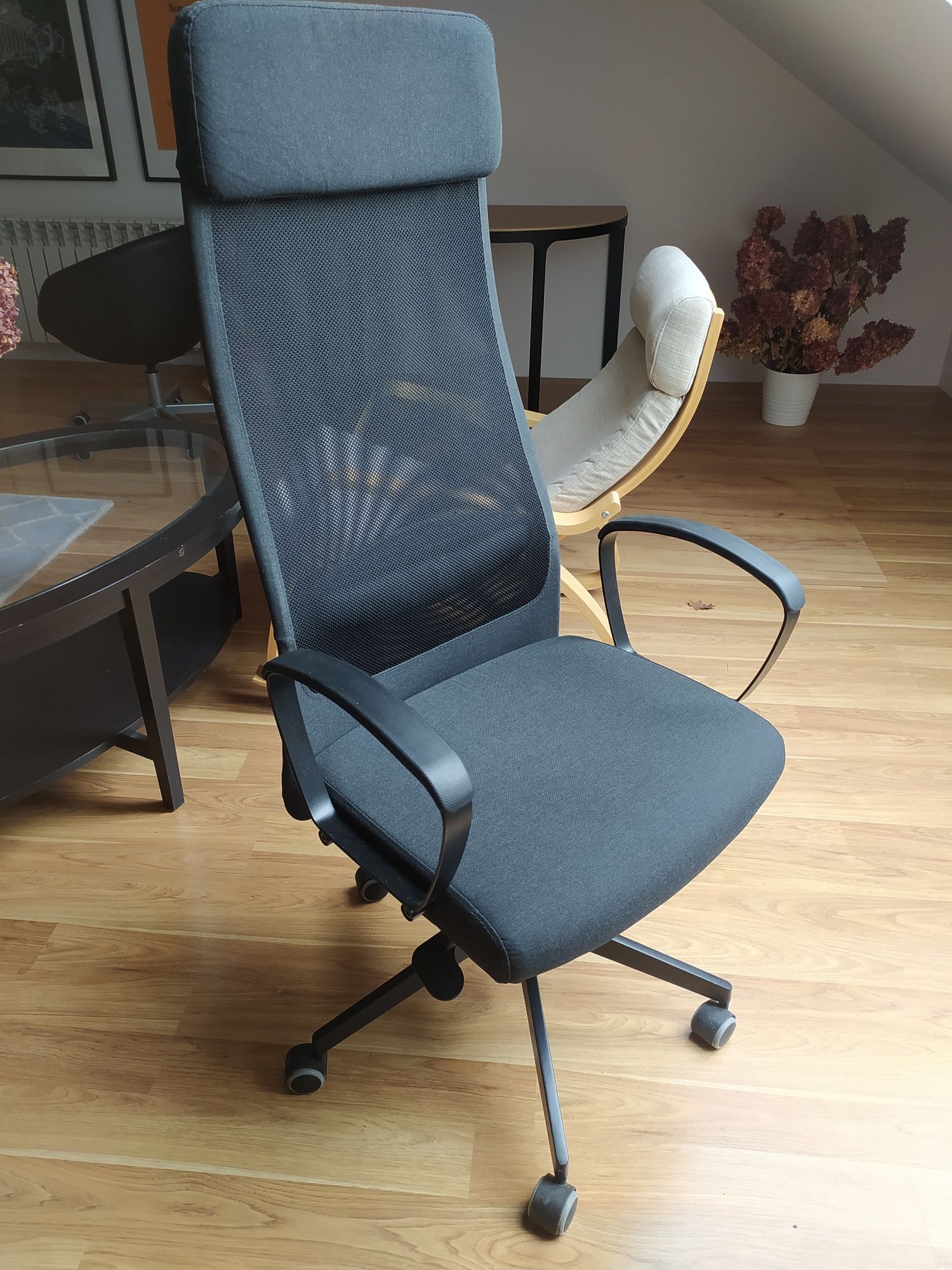 Markus krzesło biurowe obrotowe ikea, ciemnoszary