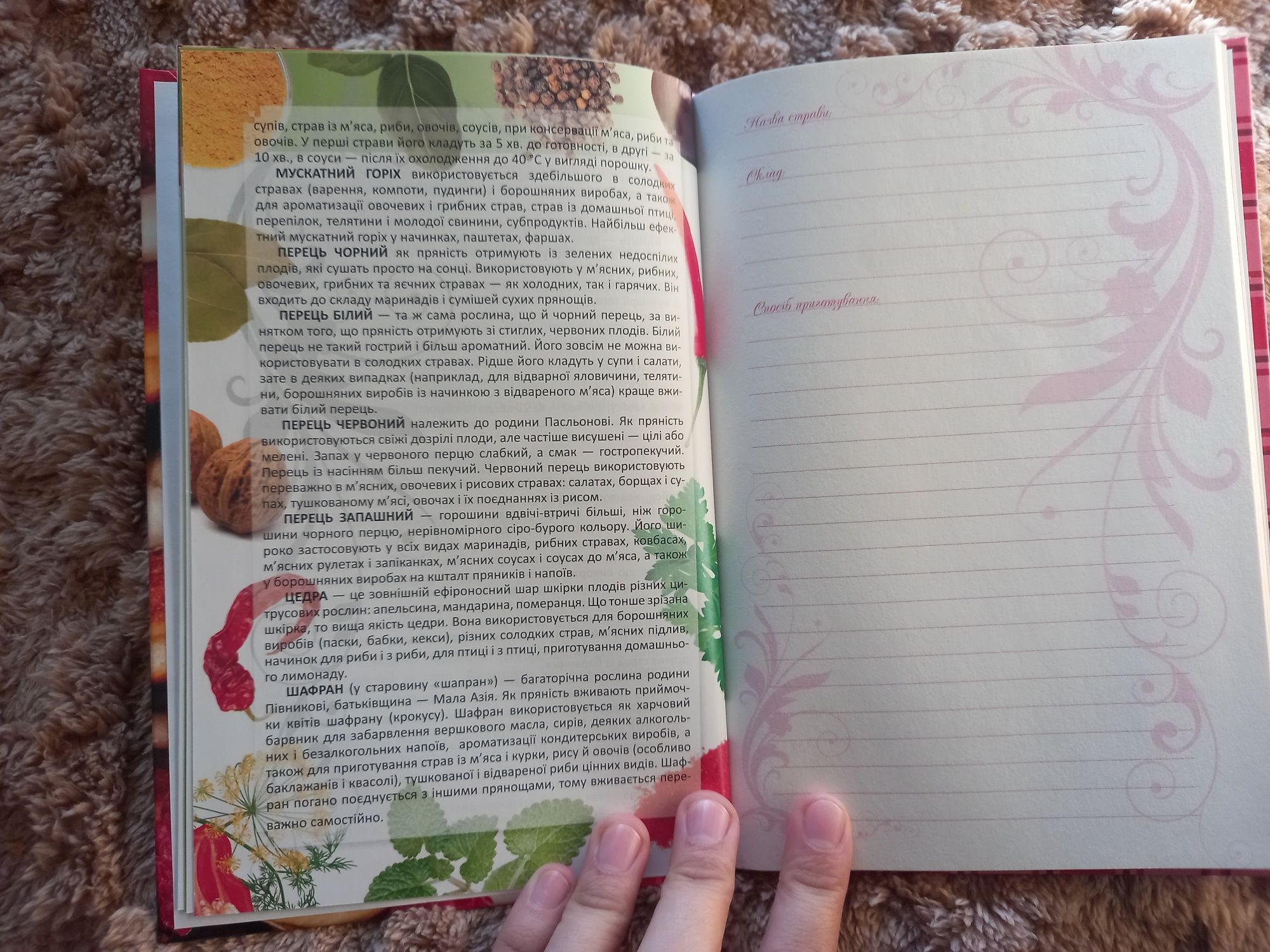 Книга для запису кулінарних рецептів,