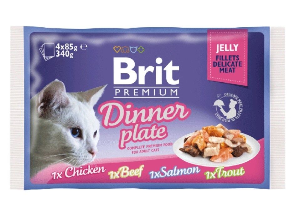 Brit pouch jelly fillet dinner plate 4x85g