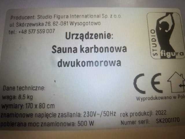 Sauna karbonowa dwukomorowa Studio Figura