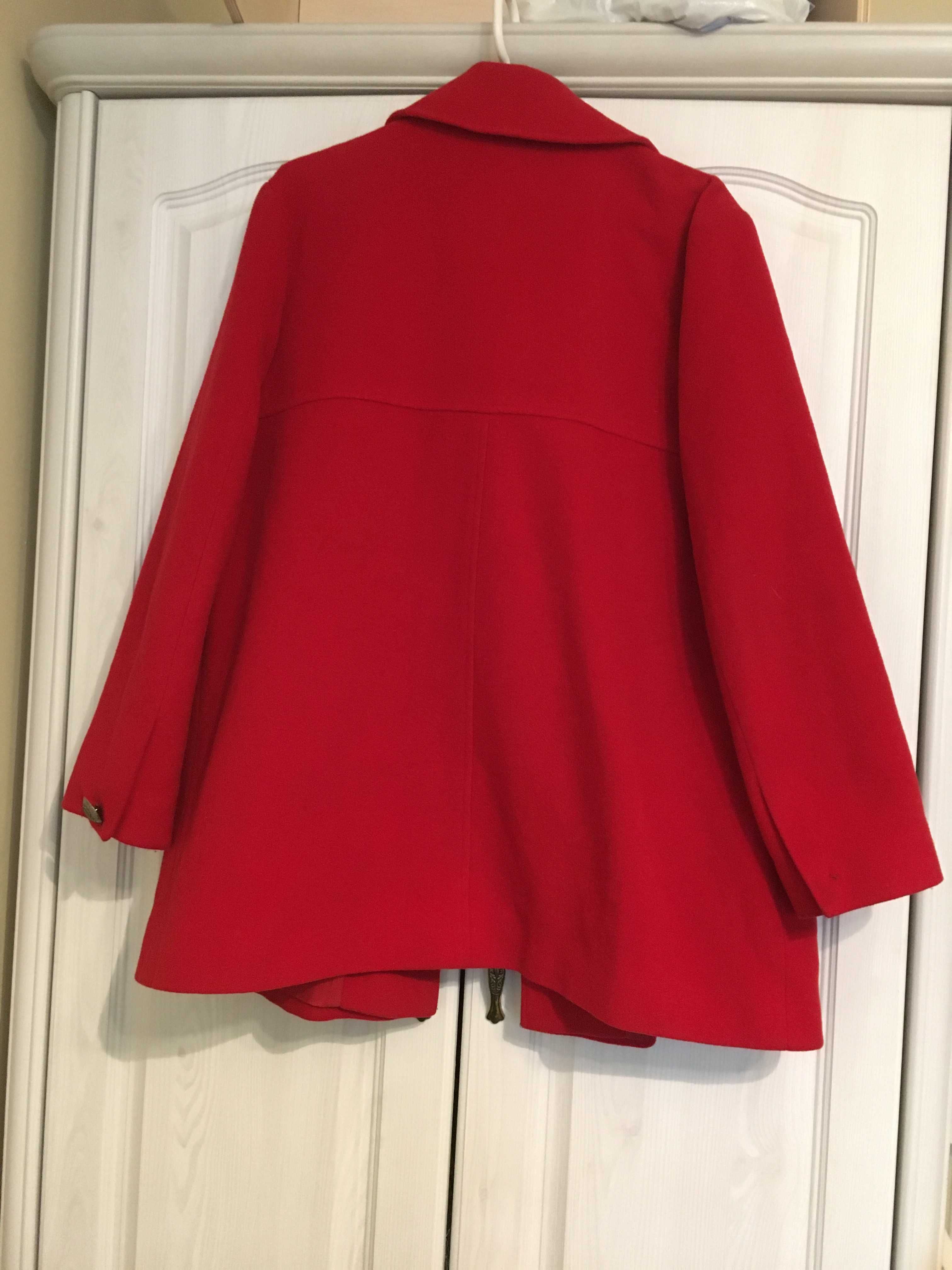 Płaszcz czerwony nowy House of Fraser 70% Virgin Wool,20% kaszmir M/L