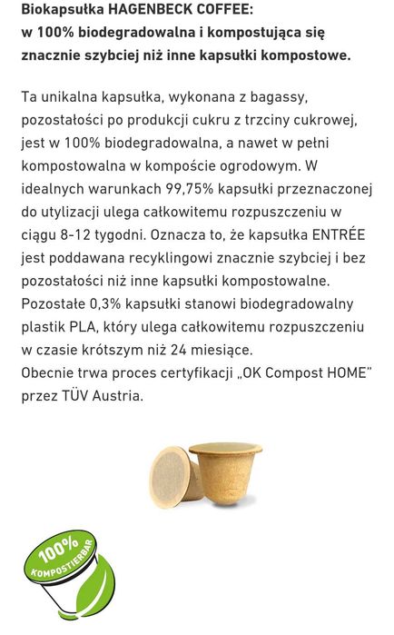 Kapsułki do kawy Hagenbeck do Nespresso