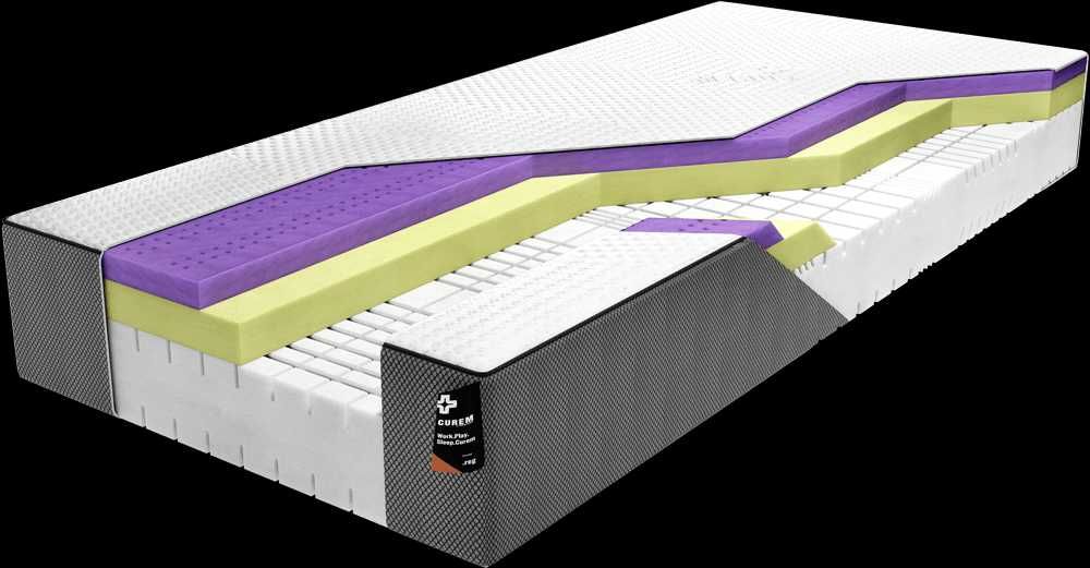 Używany materac CUREM LOG 160x200 na gwarancji, idealny stan