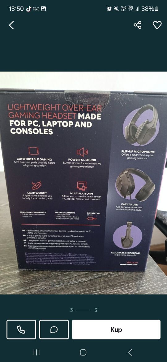 Słuchawki wokółuszne Trust GXT 415 Zirox