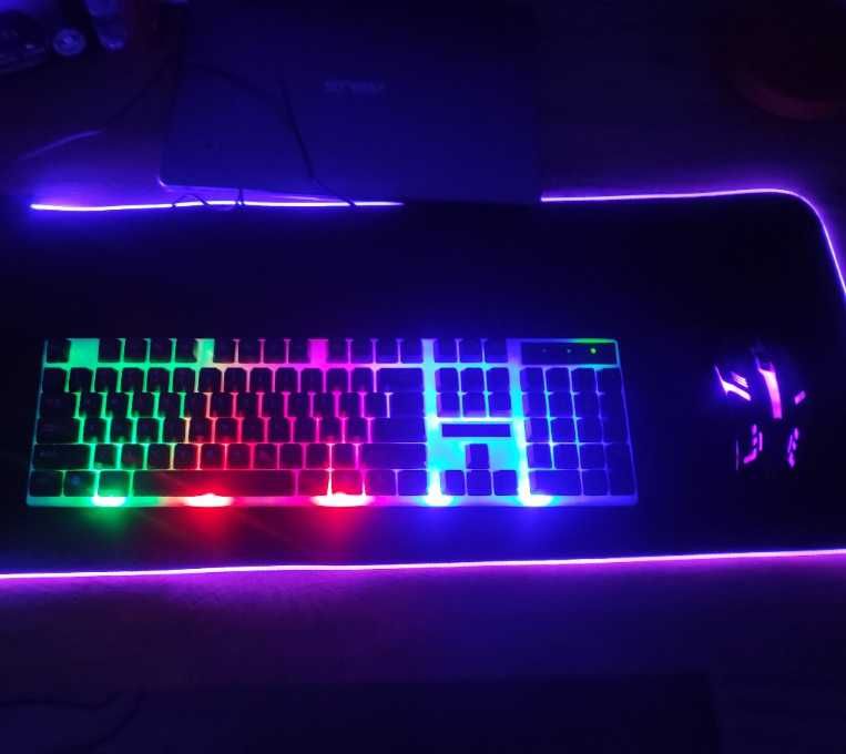 KLAWIATURA + MYSZ gamingowy zestaw dla gracza led rgb