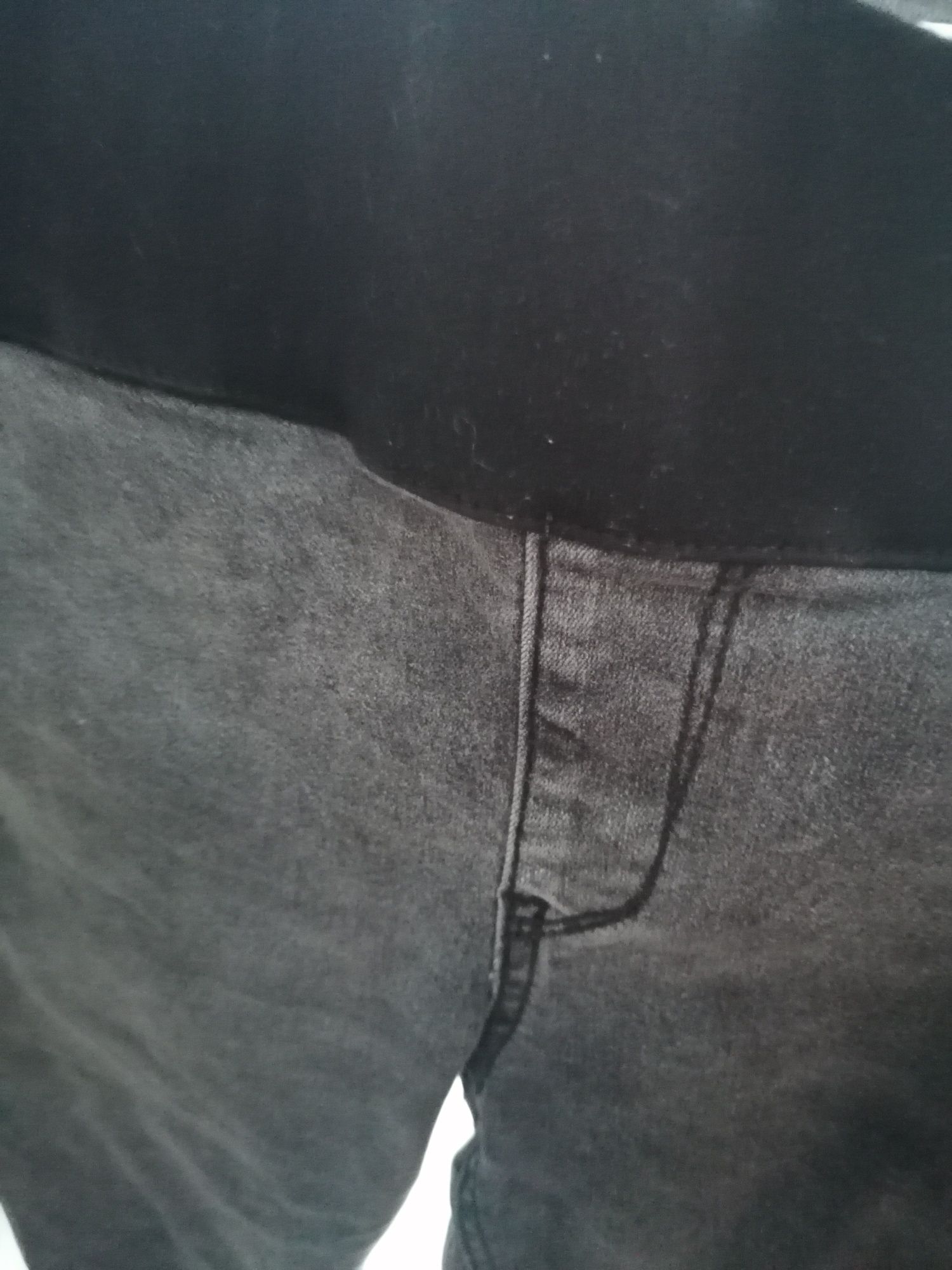 Tregginsy jeansy rurki jeansowe miękkie uciągliwe grafitowe ciążowe 40