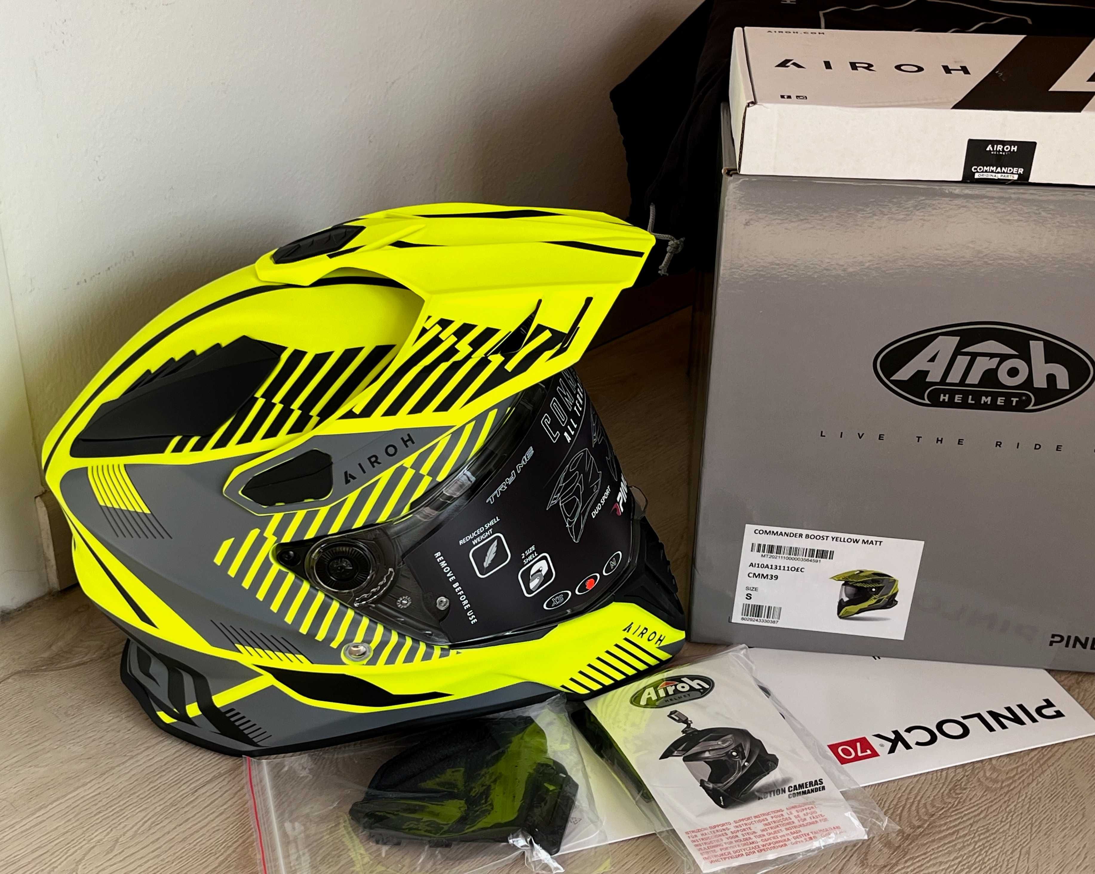 Capacete Airoh Commander Matt.Carbon/Kev.NOVO (50% DESCONTO) Tam S