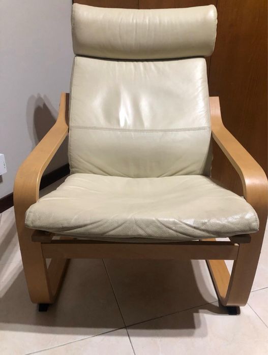 Poltrona chapa carvalho c/ velatura branca