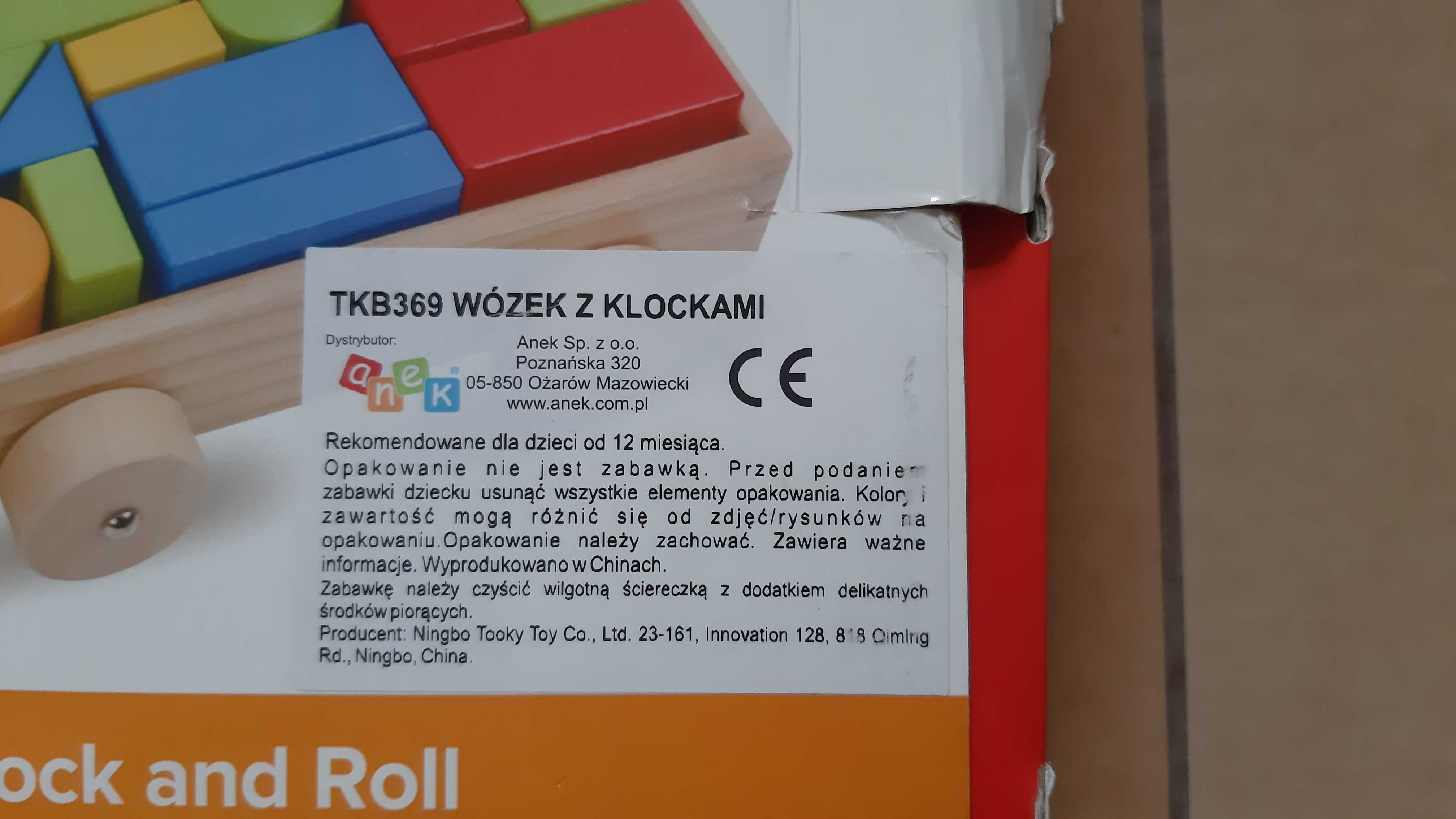 Wózek z klockami , zabawka z drewna