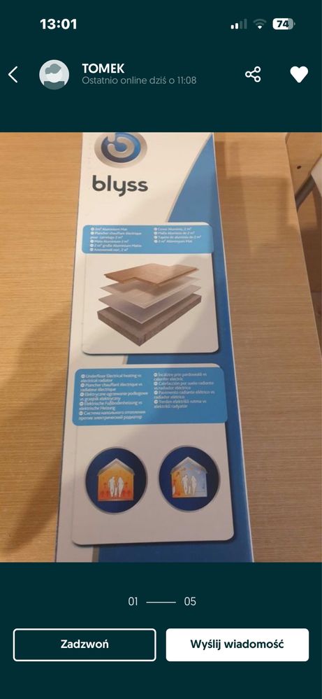 BLISS Mata grzewcza pod panele 2m2