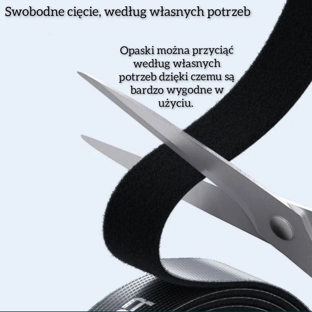 Organizer kabli, przewodów rzep, rzepy wielokrotnego użytku 5 metrów