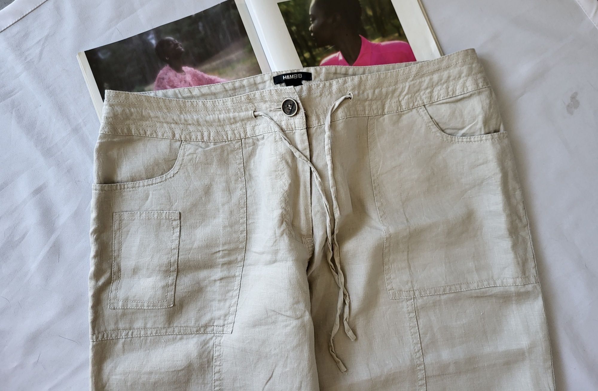 Spodnie Damskie Lniane H&M r.44