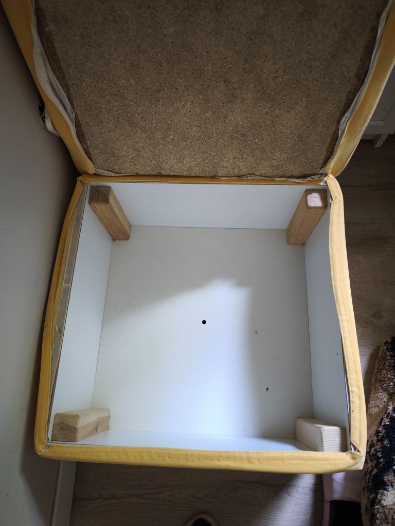 Pufa żółta ze schowkiem 56 cm
