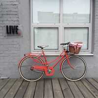 rower miejski czerwony