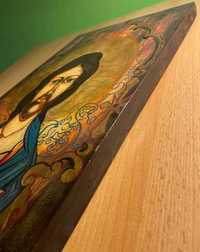 Jezus Chrystus Nauczyciel obraz  Ikona drewno pozłacany