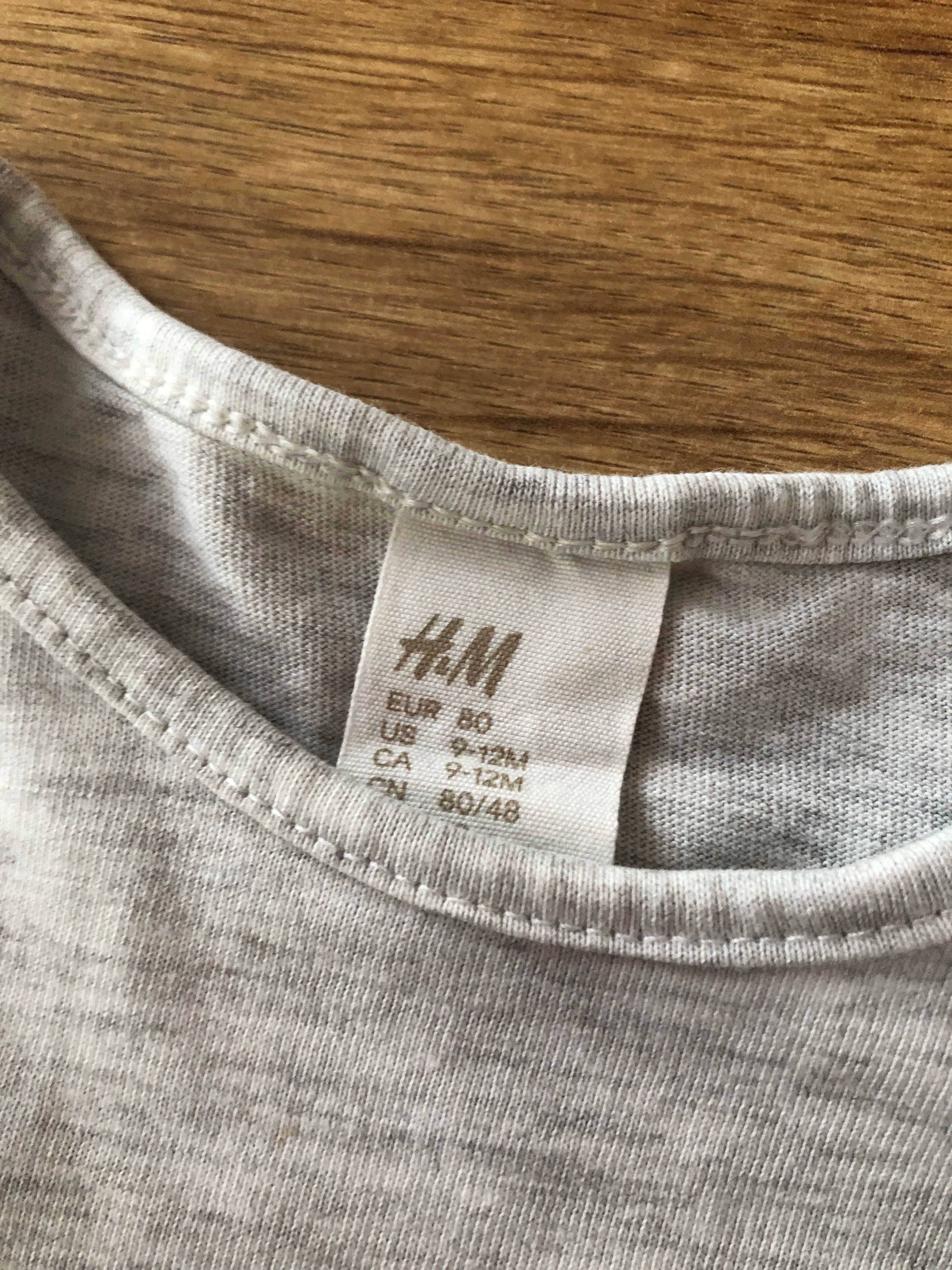 2-pak koszulek z długim rękawem niemowlęcych, rozmiar 80, H&M