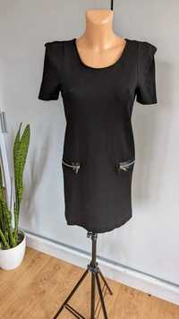 Sukienka czarna H&M z zamkami 36 S