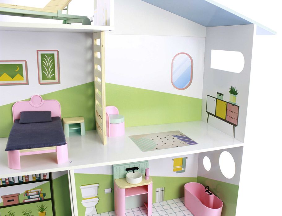 Domek willa dla lalek DEMO winda meble basen mega Duży LALKI 30cm!