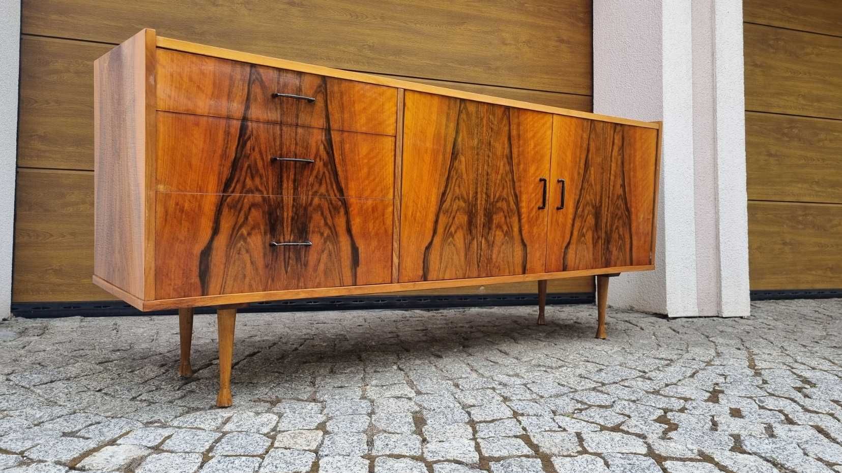 Dobry Stan Mega Fornir Sideboard Długa Komoda Lata 60 Grabiński PRL